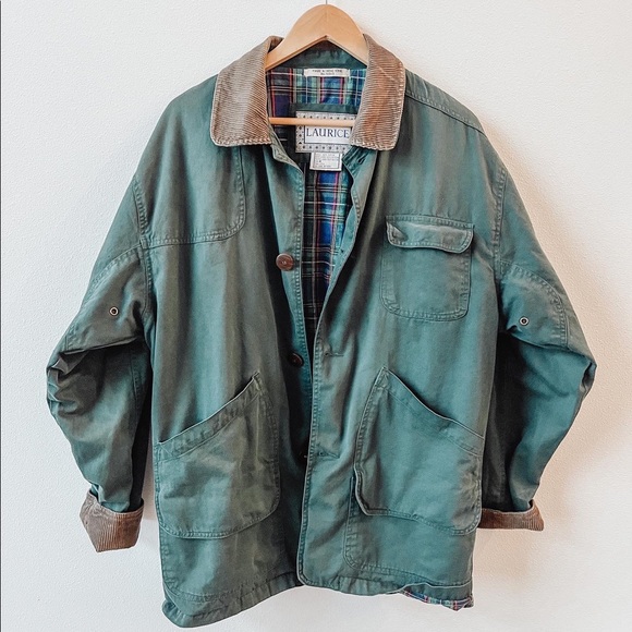 SOLD Green lined chore coat - Picture 1 of 5